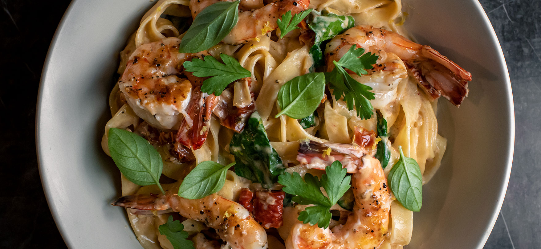 Tuscan pasta with shrimp
